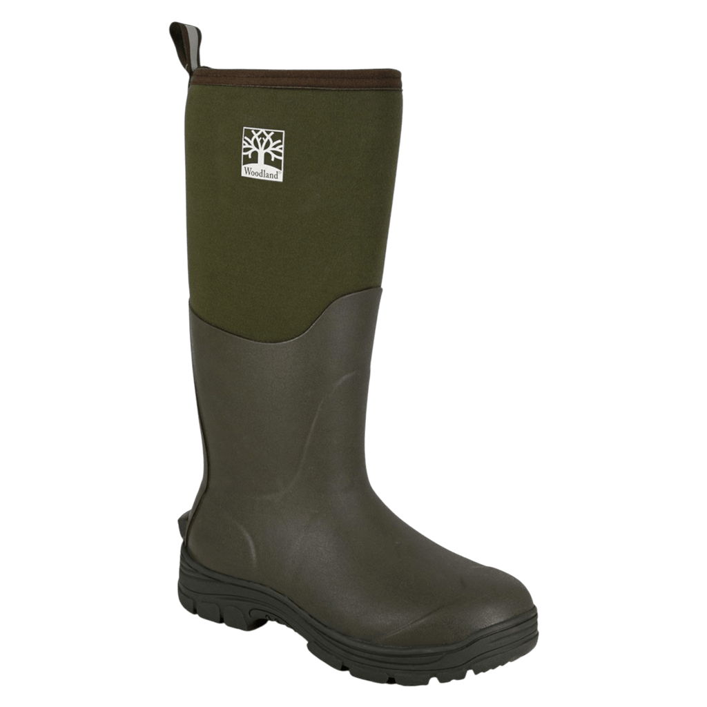 Neoprene Insulated Unisex Mucker Wellies with Rugged Rubber Sole Green - Renna Clothing