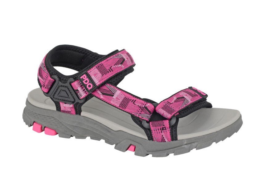 PDQ Ankle Strap Trail Sandals Fuchsia Black - Renna Clothing