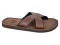 PDQ London Men's Katsu Leather Slip On Sandal Black - Renna Clothing