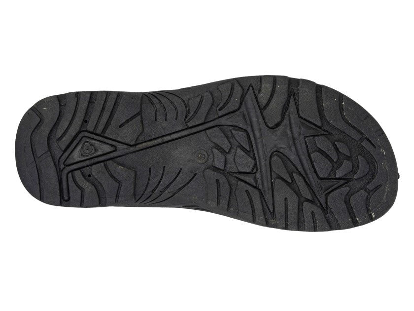 PDQ Mens Trekking Hiking Double Strap Sandals Black Grey - Renna Clothing