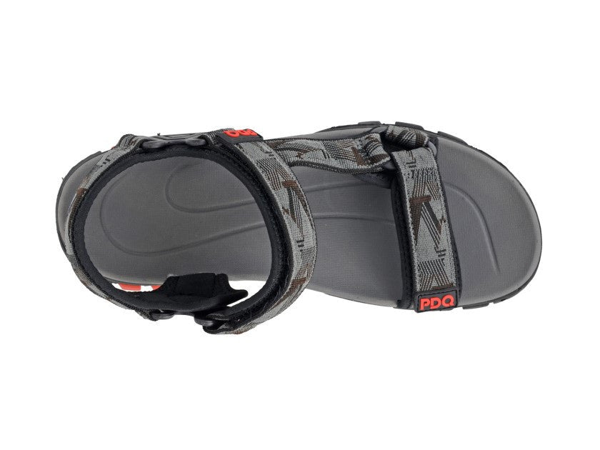 PDQ Mens Trekking Hiking Sandals Grey Black - Renna Clothing