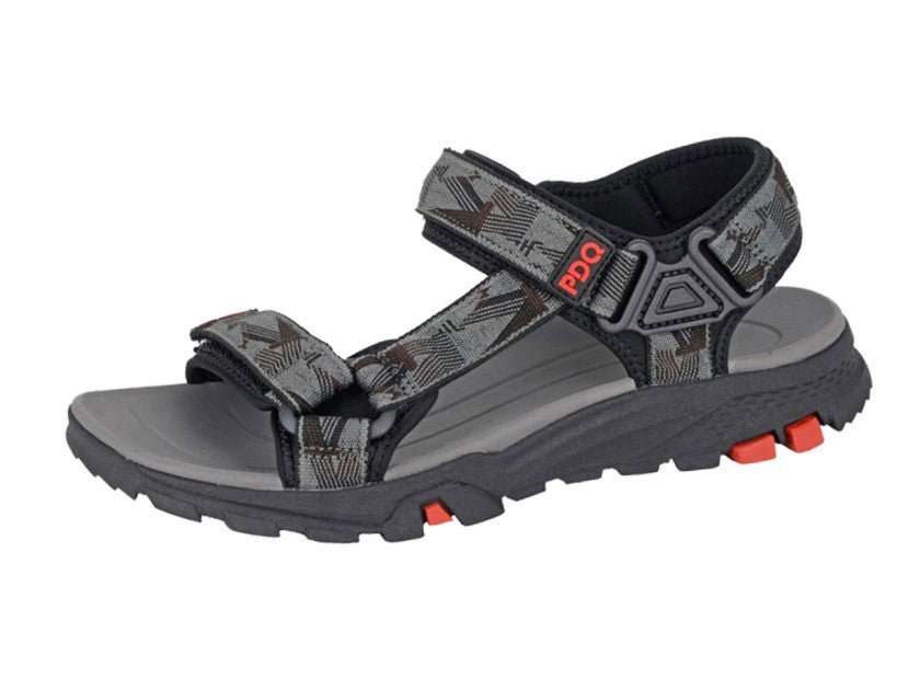 PDQ Mens Trekking Hiking Sandals Grey Black - Renna Clothing