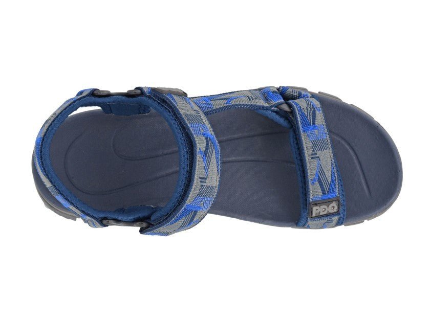 PDQ Mens Trekking Hiking Sandals Navy Grey - Renna Clothing
