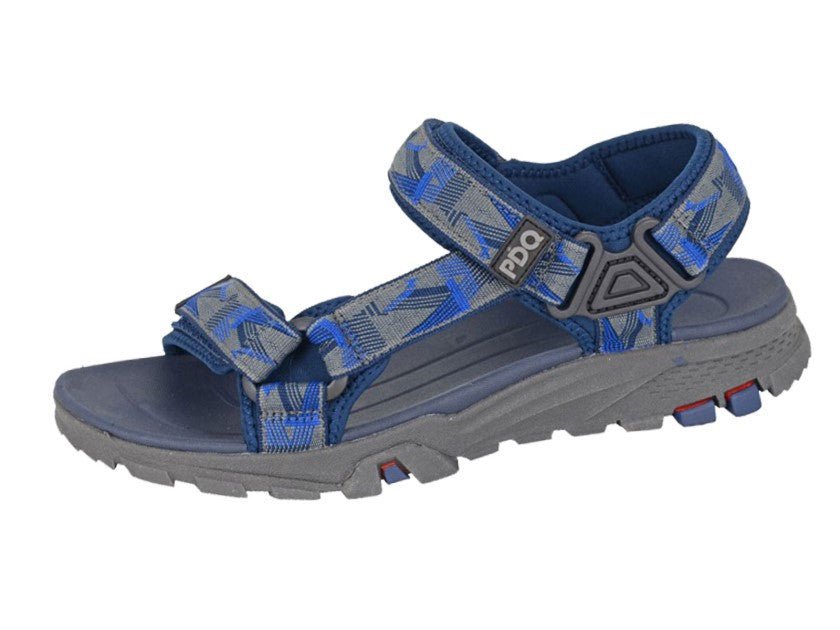 PDQ Mens Trekking Hiking Sandals Navy Grey - Renna Clothing