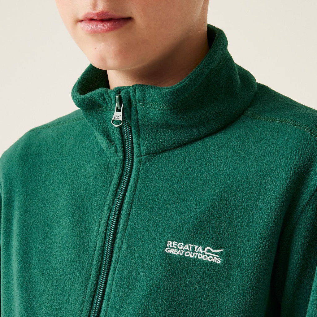 Regatta Kid's King Lightweight Full Zip Fleece Rain Forest Green - Renna Clothing