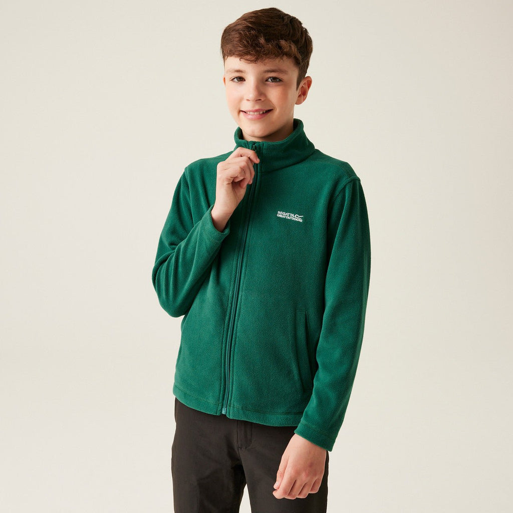 Regatta Kid's King Lightweight Full Zip Fleece Rain Forest Green - Renna Clothing