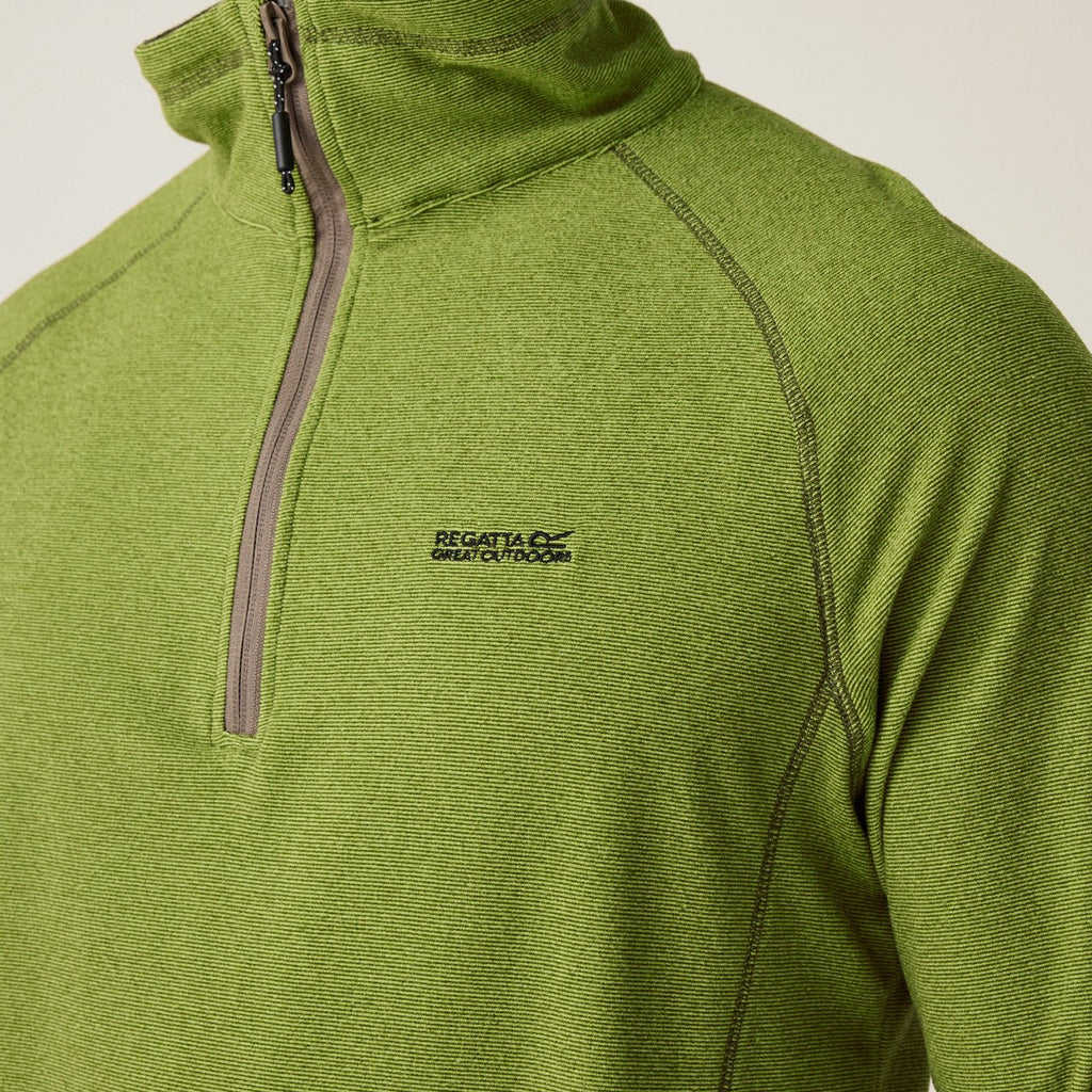 Regatta Men's Montes Lightweight Half Zip Fleece Green Gables/Nephrite Green - Renna Clothing
