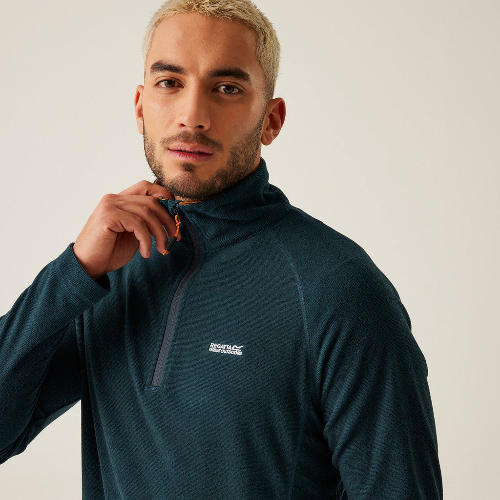 Regatta Men's Montes Lightweight Half Zip Fleece Moroccan Blue/Navy(Fox) - Renna Clothing