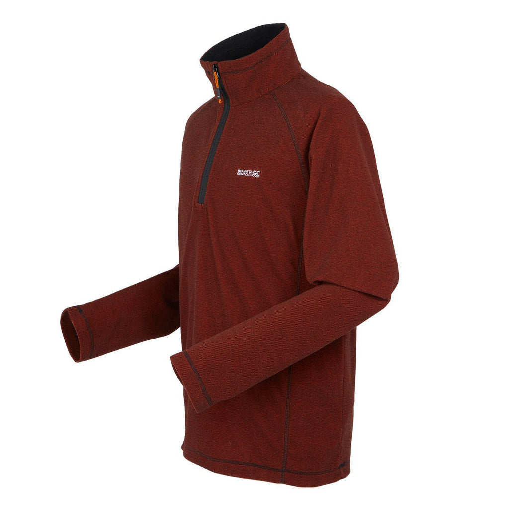 Regatta Men's Montes Lightweight Half Zip Fleece Red Ochre/Black - Renna Clothing