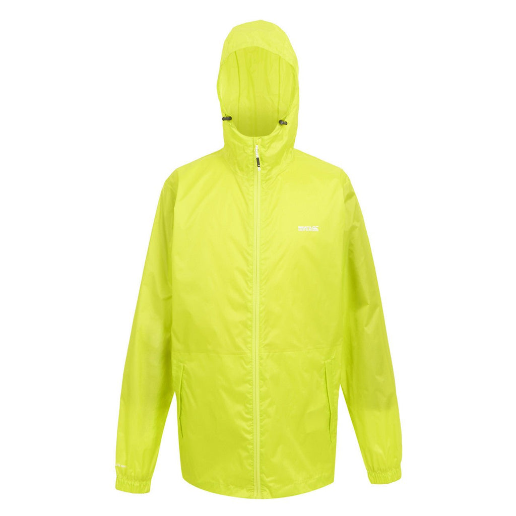 Regatta Men's Pack It Jacket Waterproof Rain Coat Citron Lime - Renna Clothing
