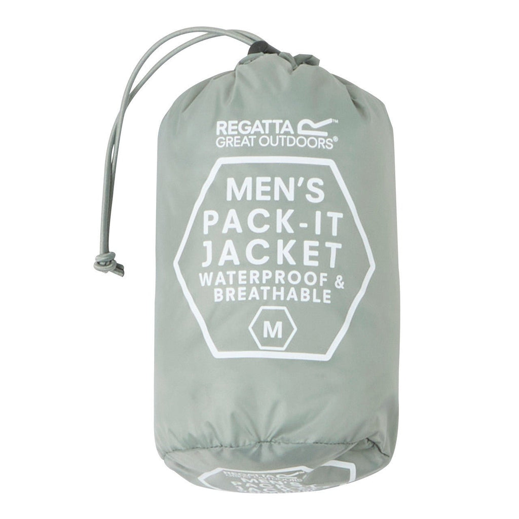 Regatta Men's Pack It Jacket Waterproof Rain Coat Glacier Blue - Renna Clothing