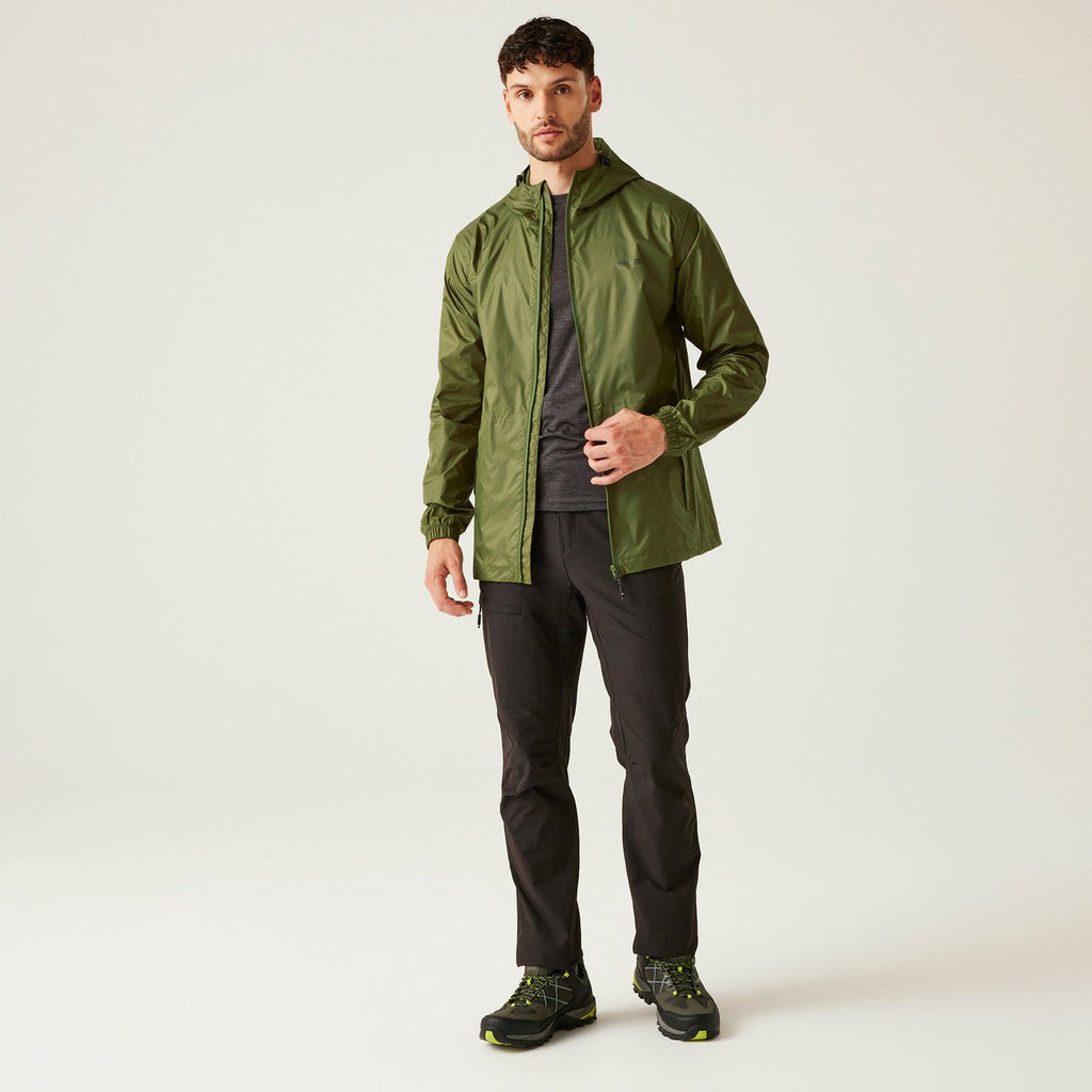 Regatta Men's Pack It Jacket Waterproof Rain Coat Nephrite Green - Renna Clothing