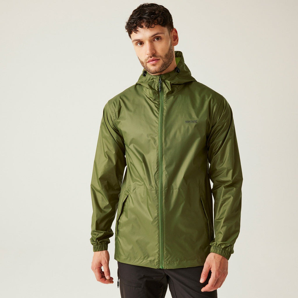 Regatta Men's Pack It Jacket Waterproof Rain Coat Nephrite Green - Renna Clothing
