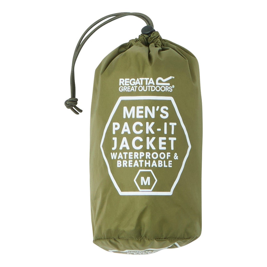 Regatta Men's Pack It Jacket Waterproof Rain Coat Nephrite Green - Renna Clothing