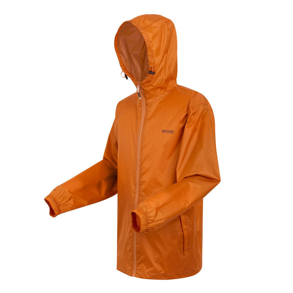 Regatta Men's Pack It Jacket Waterproof Rain Coat Orange Fox - Renna Clothing