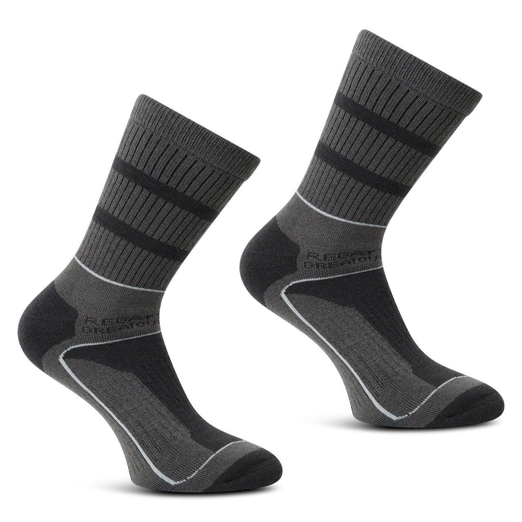 Regatta Mens Walking Socks 3 Season 2 Pack Granite/Grey Light Steel - Renna Clothing