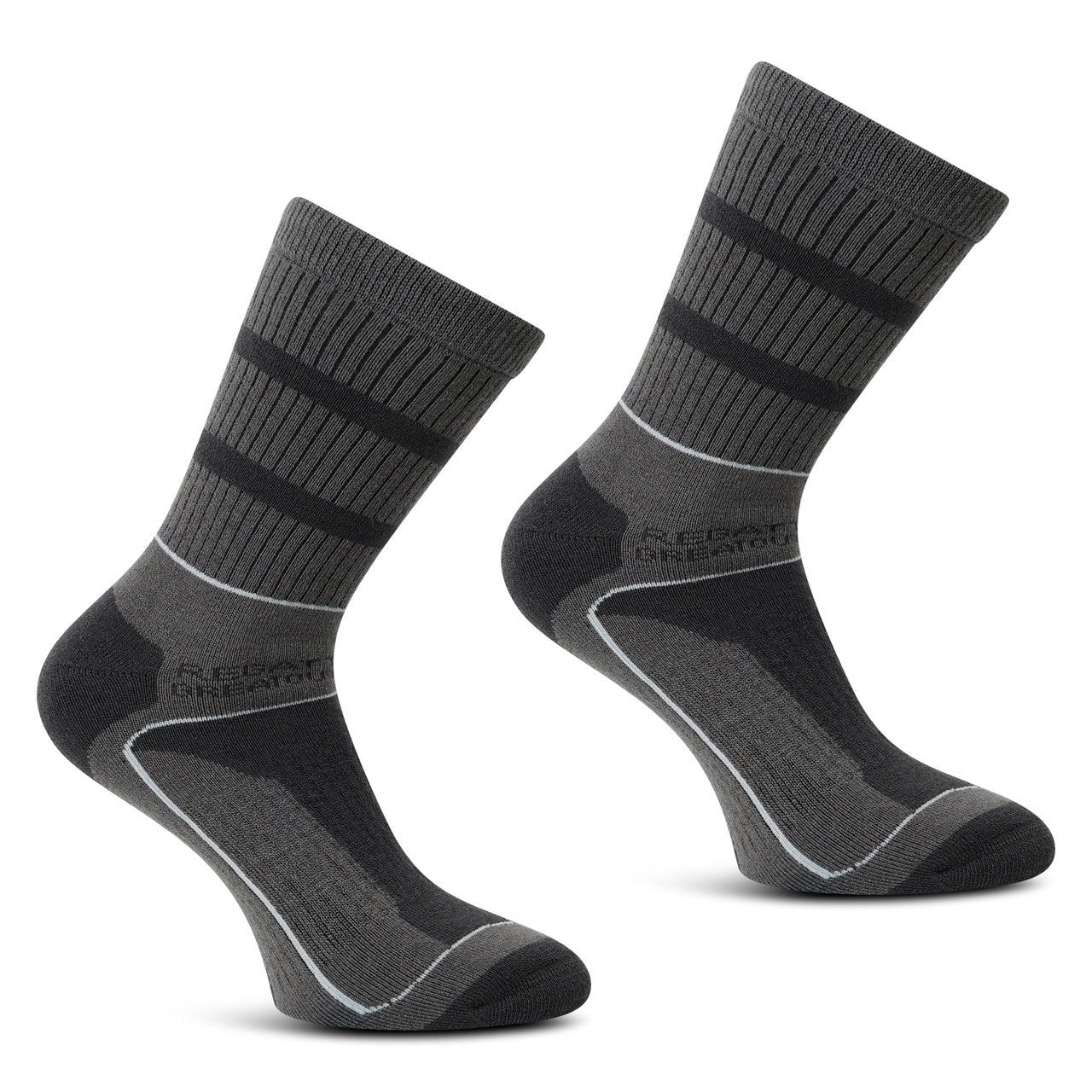 Regatta Mens Walking Socks 3 Season 2 Pack Granite/Grey Light Steel - Renna Clothing