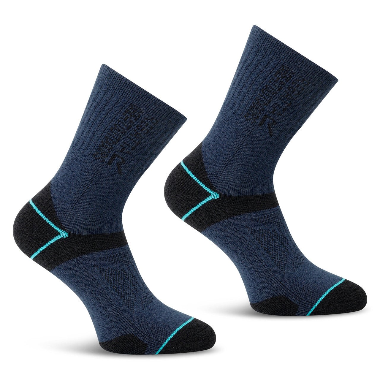 Regatta Womens 2 Pack Blister Protect II Antibacterial Walking Socks Navy/Aruba Blue - Renna Clothing