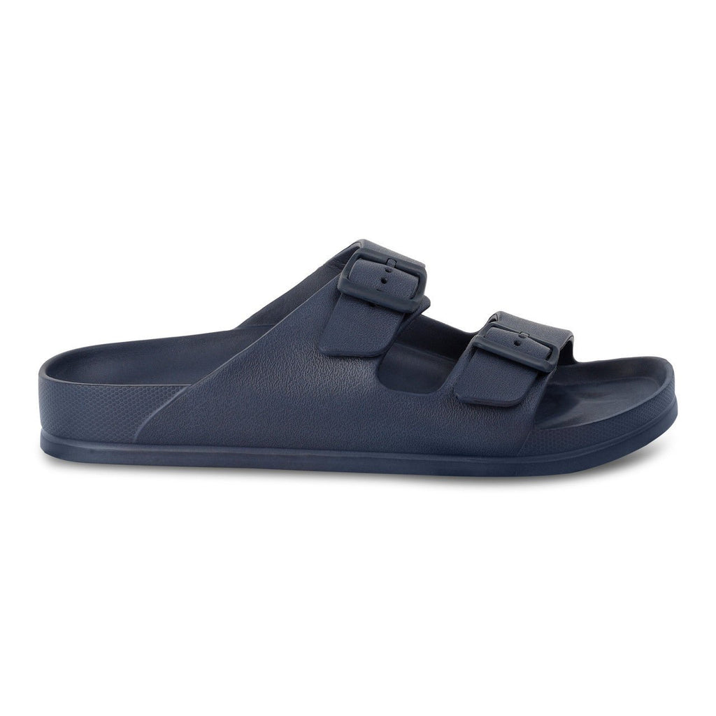 Regatta Womens Double Buckle Foot bed Flat Summer Sliders Navy - Renna Clothing