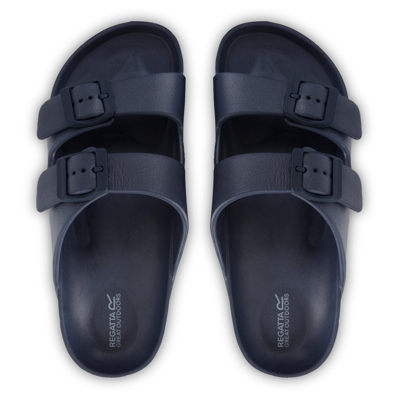 Regatta Womens Double Buckle Foot bed Flat Summer Sliders Navy - Renna Clothing