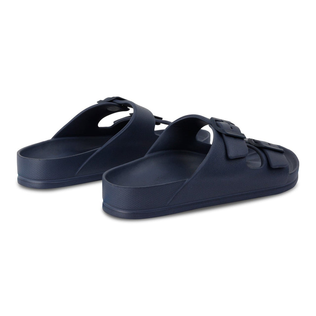 Regatta Womens Double Buckle Foot bed Flat Summer Sliders Navy - Renna Clothing