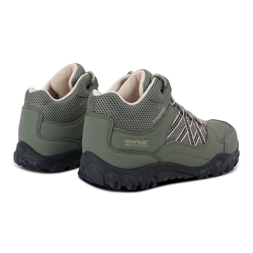 Regatta Women's Edgepoint Hiking Mid Waterproof Boots Green Four Leaf Clover/White Pepper - Renna Clothing