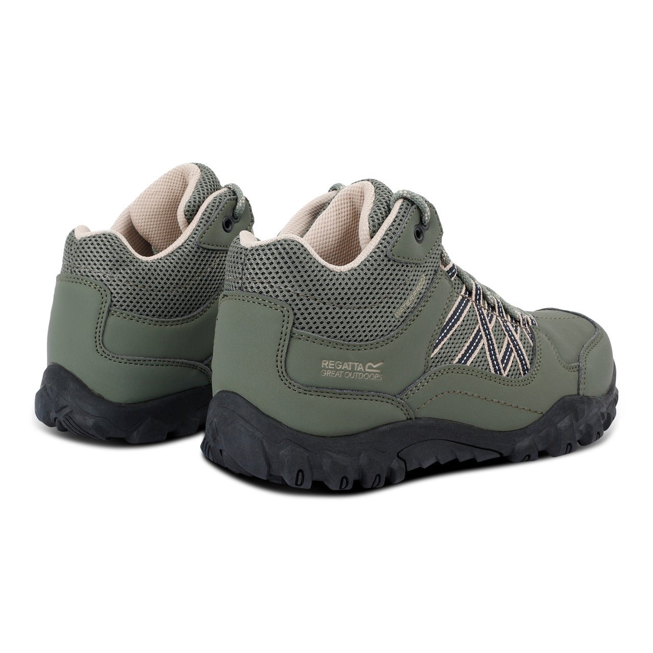 Regatta Women's Edgepoint Hiking Mid Waterproof Boots Green Four Leaf Clover/White Pepper - Renna Clothing