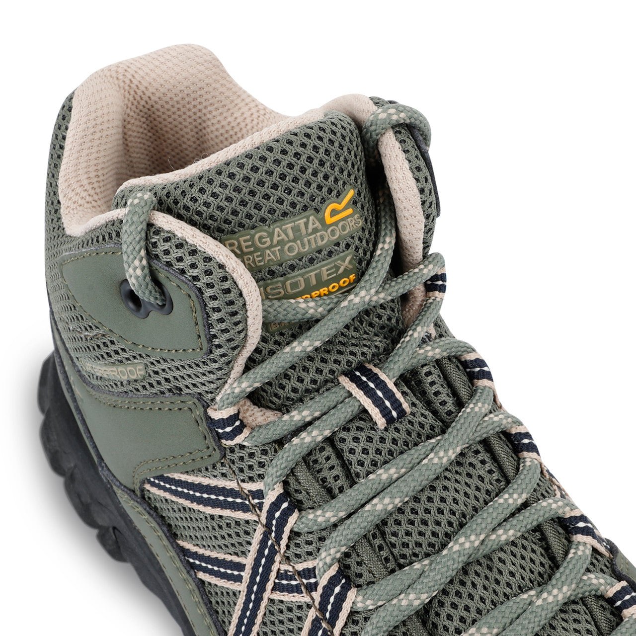 Regatta Women's Edgepoint Hiking Mid Waterproof Boots Green Four Leaf Clover/White Pepper - Renna Clothing