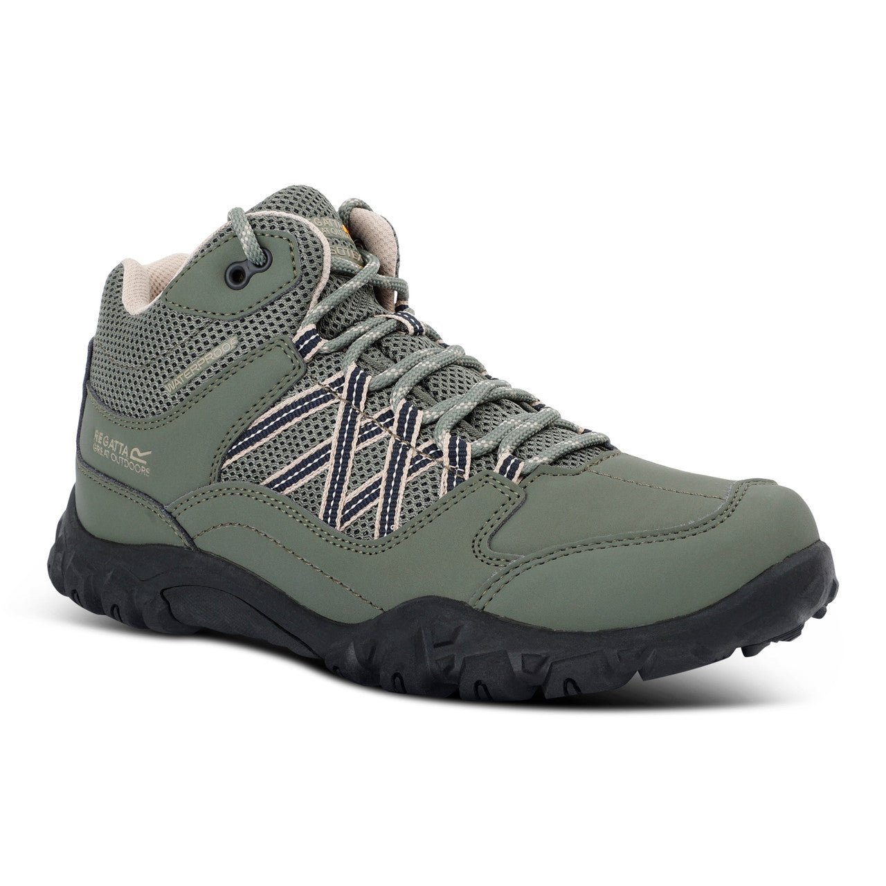 Regatta Women's Edgepoint Hiking Mid Waterproof Boots Green Four Leaf Clover/White Pepper - Renna Clothing