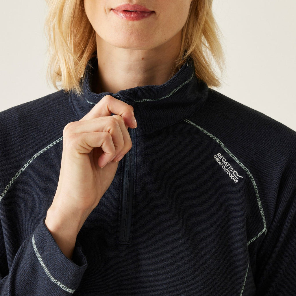 Regatta Womens Montes Half Zip Lightweight Fleece Navy Black - Renna Clothing