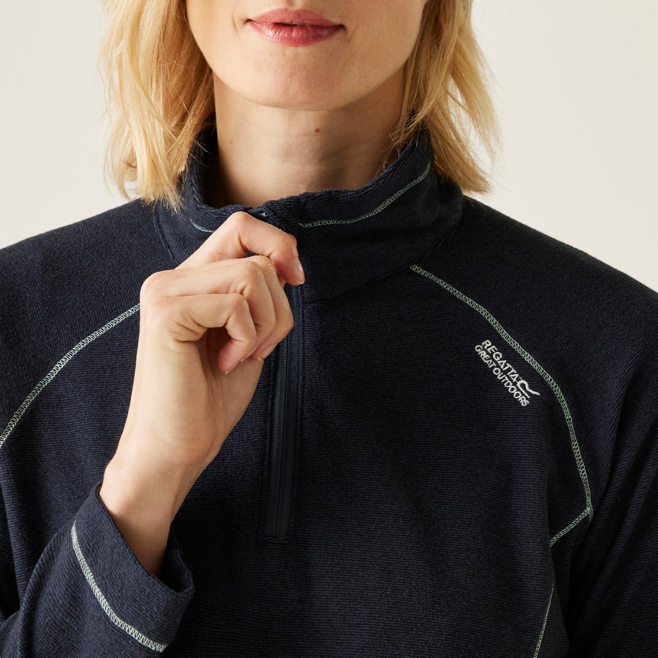 Regatta Womens Montes Half Zip Lightweight Fleece Navy Black - Renna Clothing