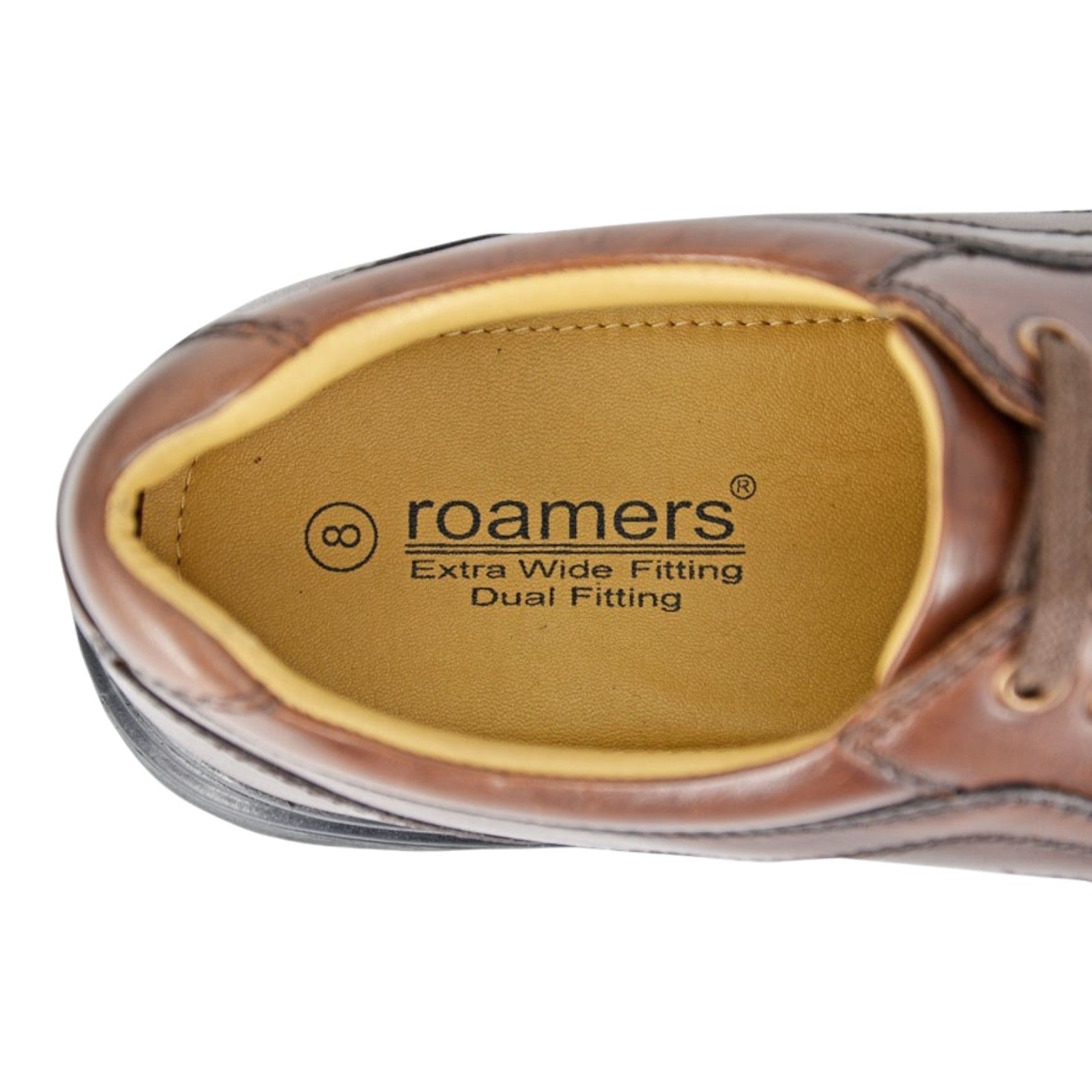 Roamers Men’s Extra Wide 4 Eye Lace - Up Casual Shoes – E to 3E Fit Brown - Renna Clothing