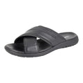 Roamers Men’s Leather Crossover Mule Sandals Black - Renna Clothing