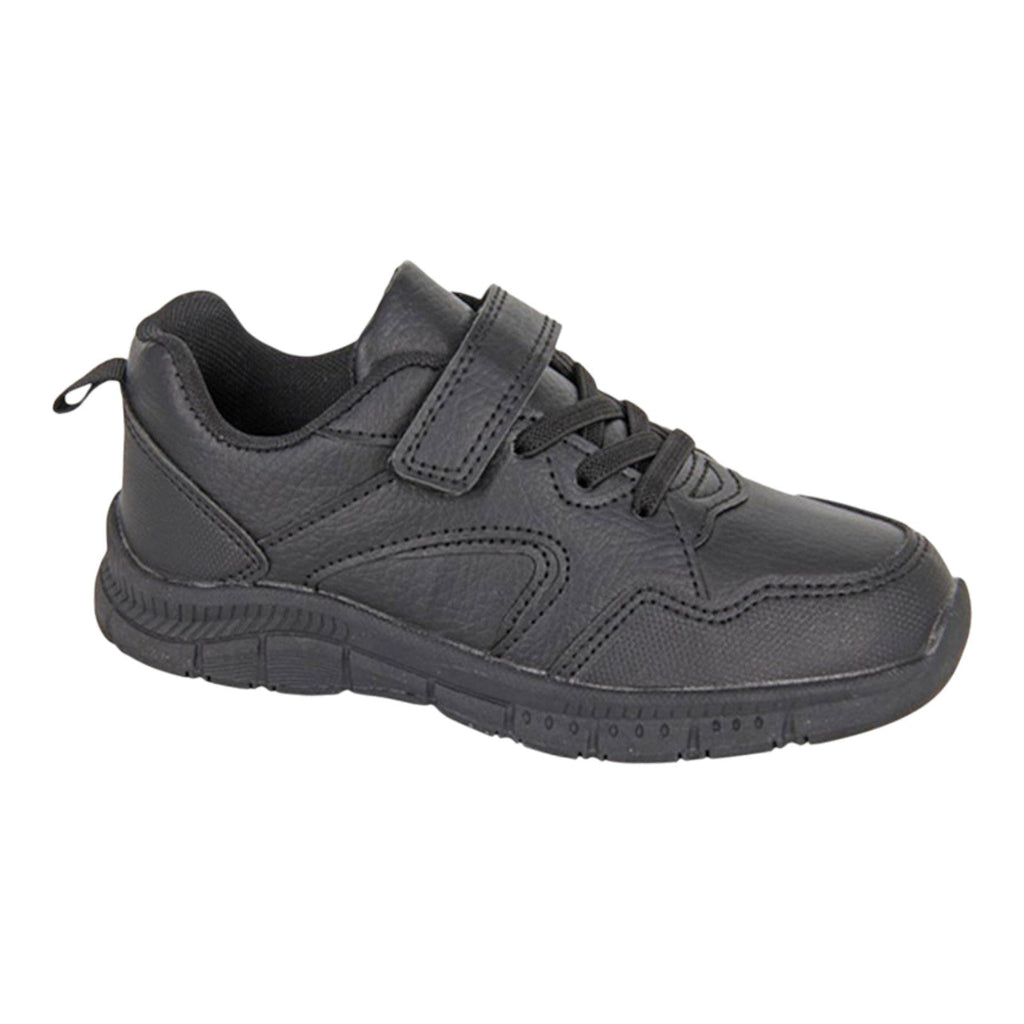 Route 21 Boys Black Trainers – Touch Fastening & Elastic Lace - Renna Clothing