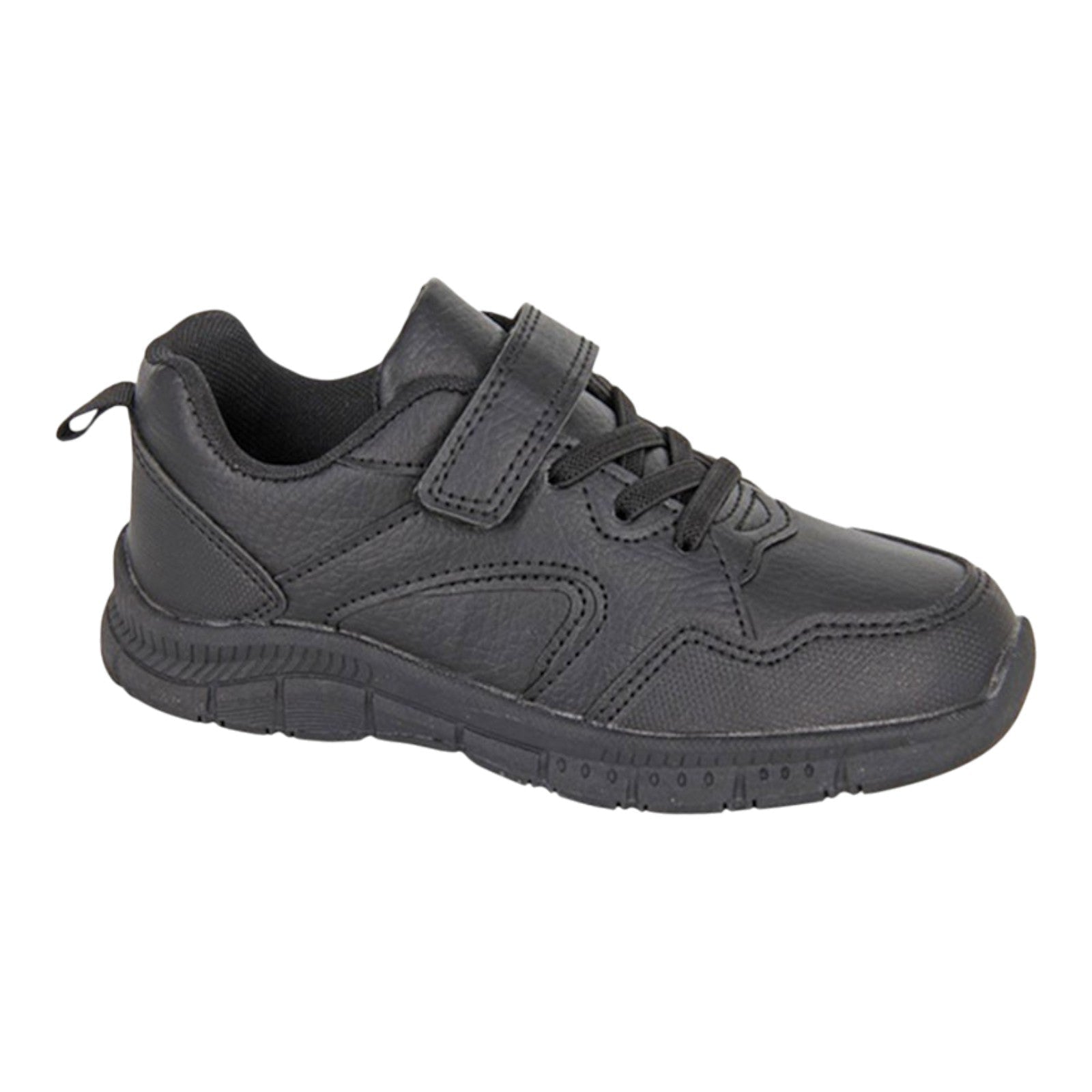 Route 21 Boys Black Trainers – Touch Fastening & Elastic Lace - Renna Clothing