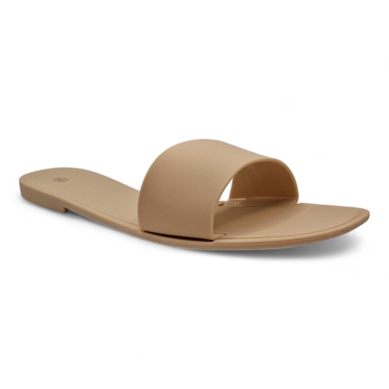 Rubber Jelly Slip On Slides Nude - Renna Clothing