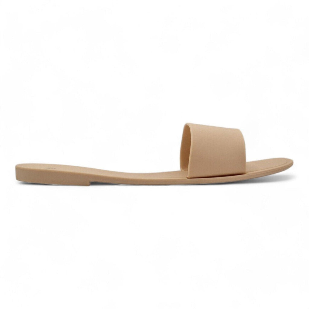 Rubber Jelly Slip On Slides Nude - Renna Clothing