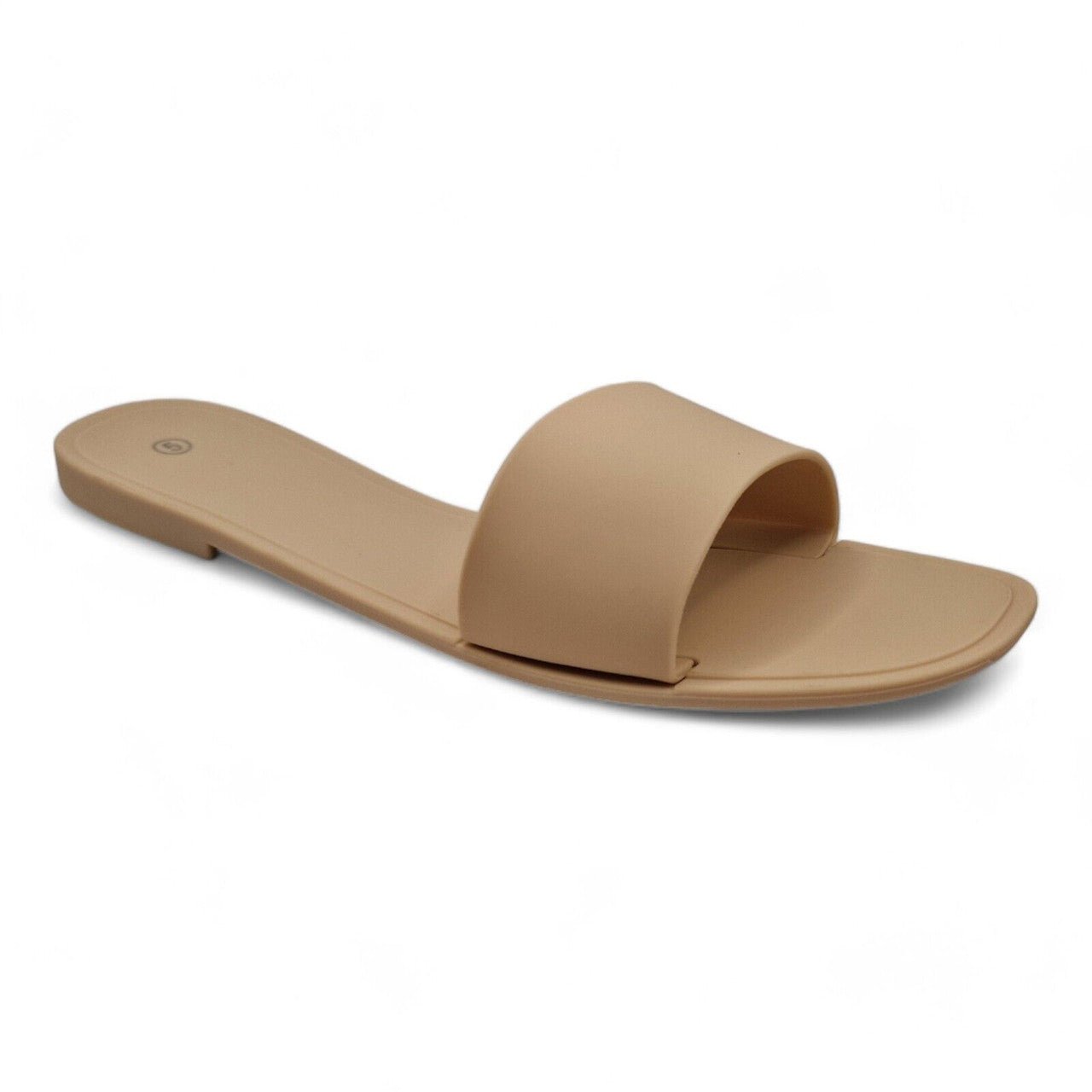 Rubber Jelly Slip On Slides Nude - Renna Clothing
