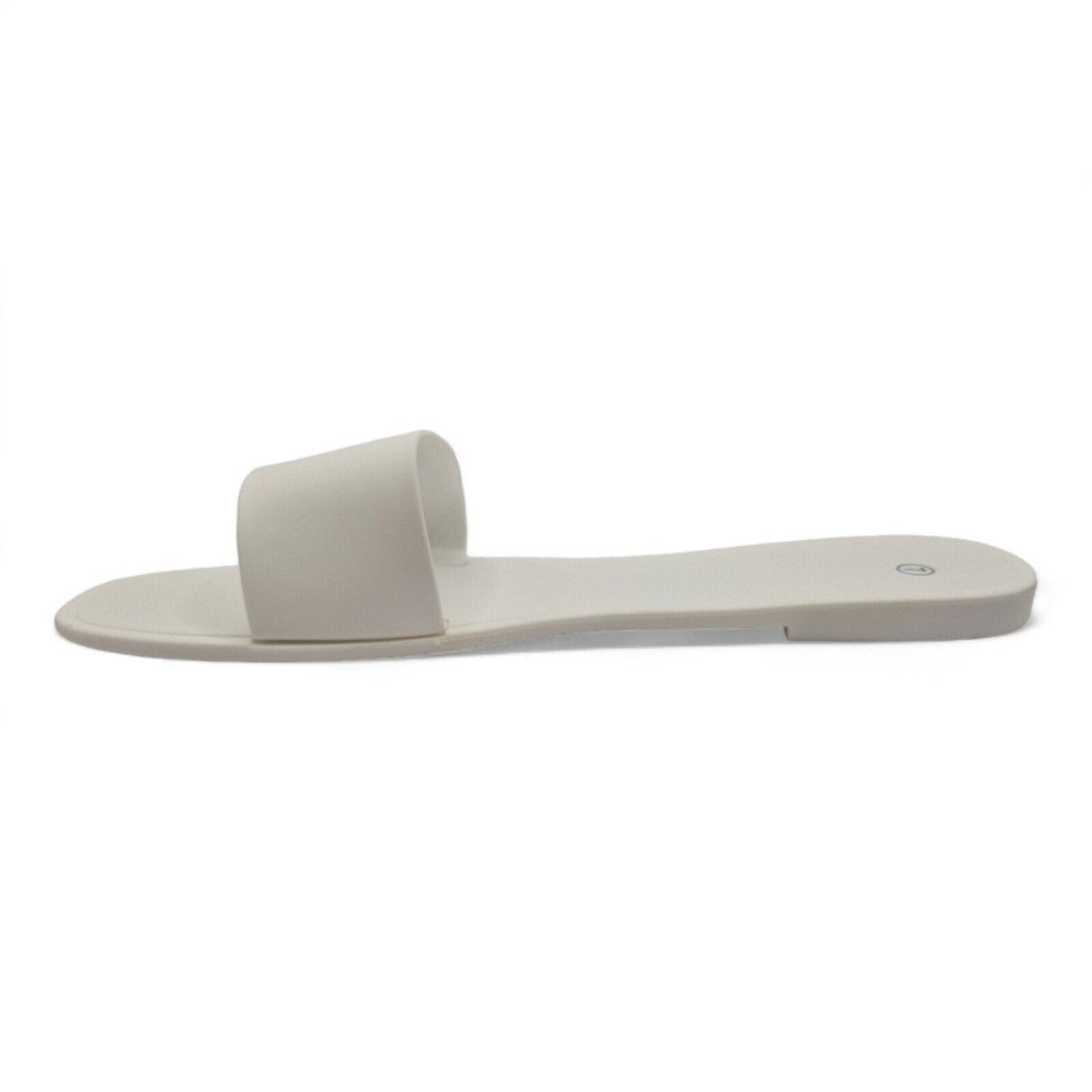 Rubber Jelly Slip On Slides White - Renna Clothing
