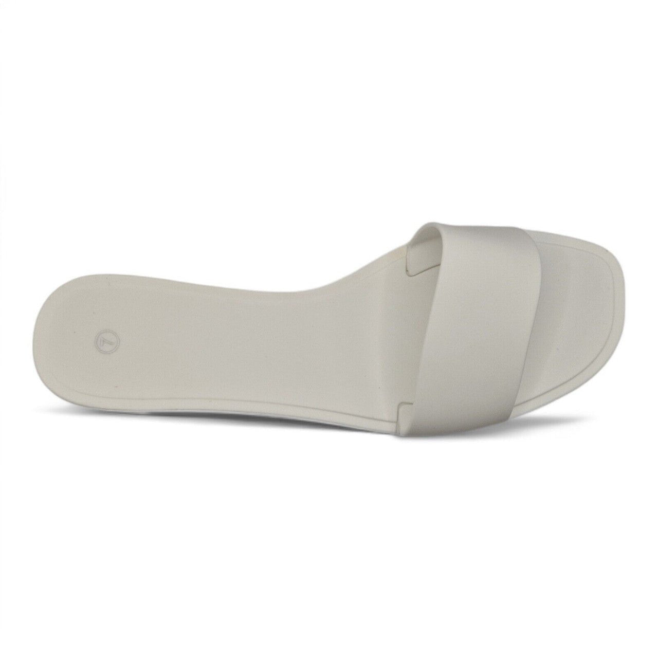Rubber Jelly Slip On Slides White - Renna Clothing