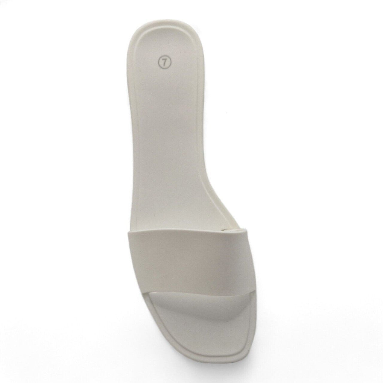 Rubber Jelly Slip On Slides White - Renna Clothing