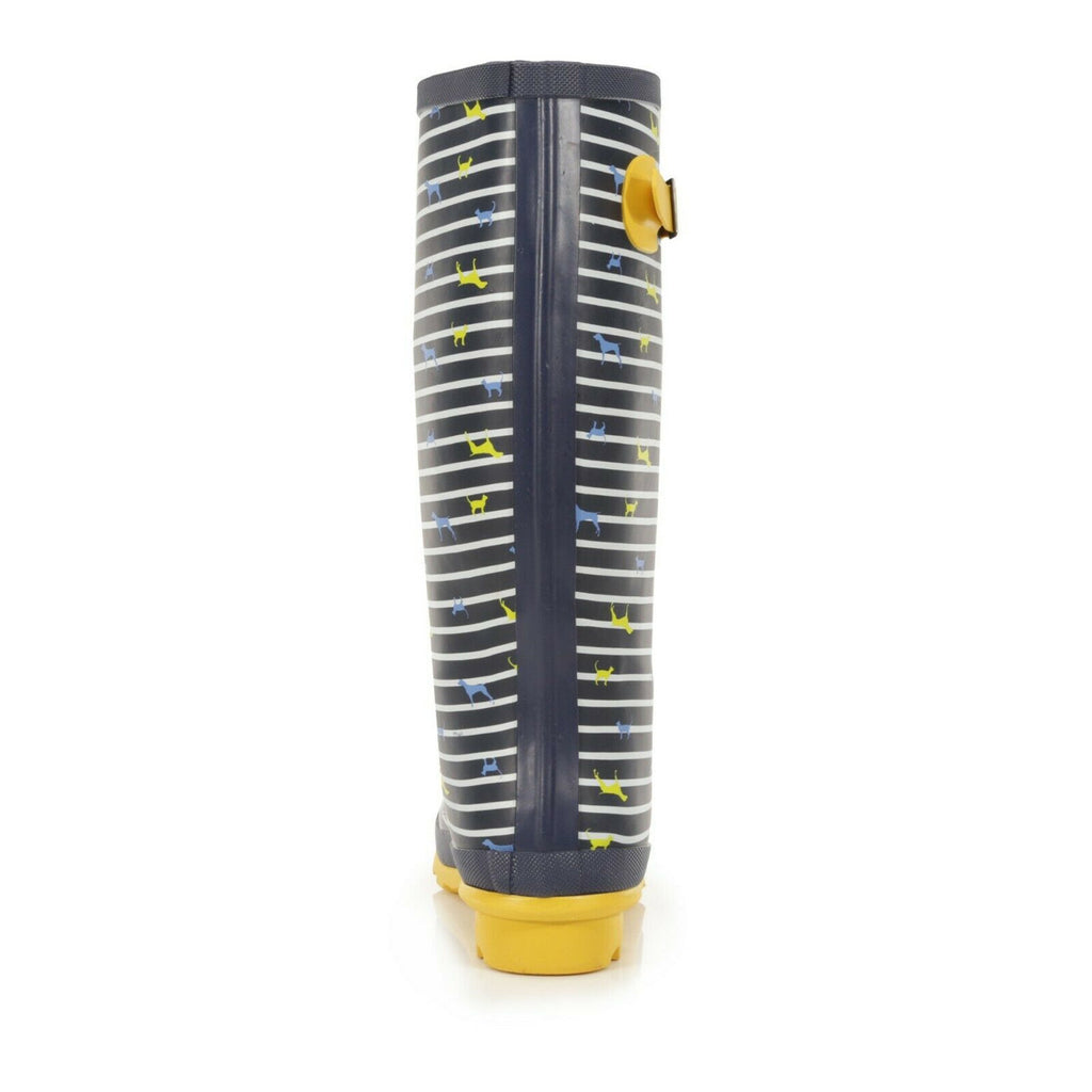 Regatta Ladies Womens Wellies Fairweather Cotton Lining Hardwearing Rubber Sole - Navy/Yellow