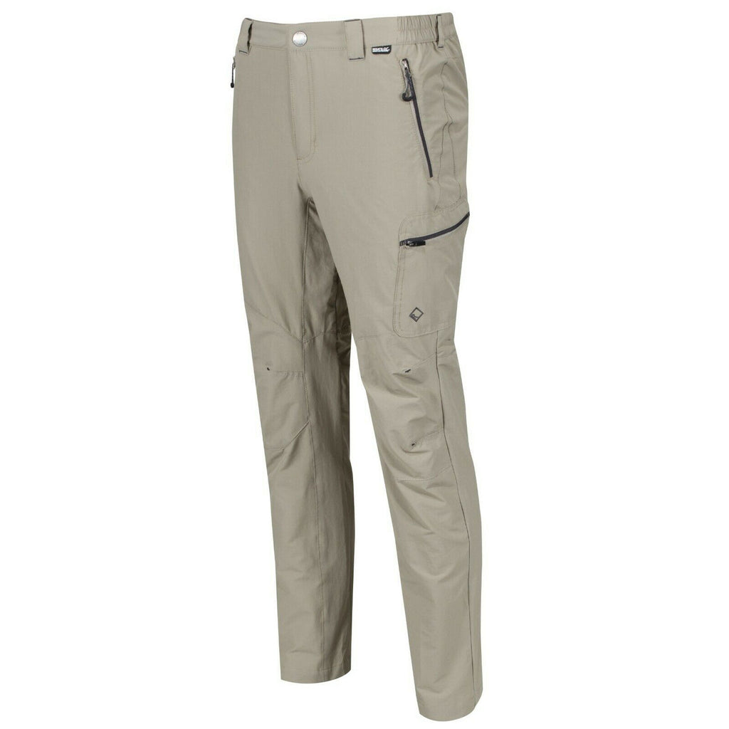 Regatta Mens Highton Walking Trousers Stretch Outdoor Hiking Water Resistant - Parchment