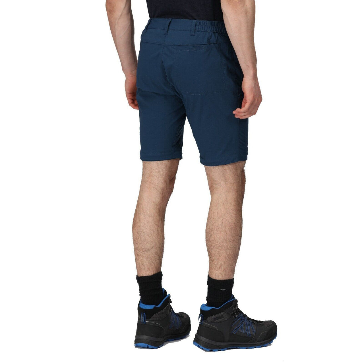 Regatta Mens Highton Zip Off Walking Hiking Trousers Shorts Moonlight Denim