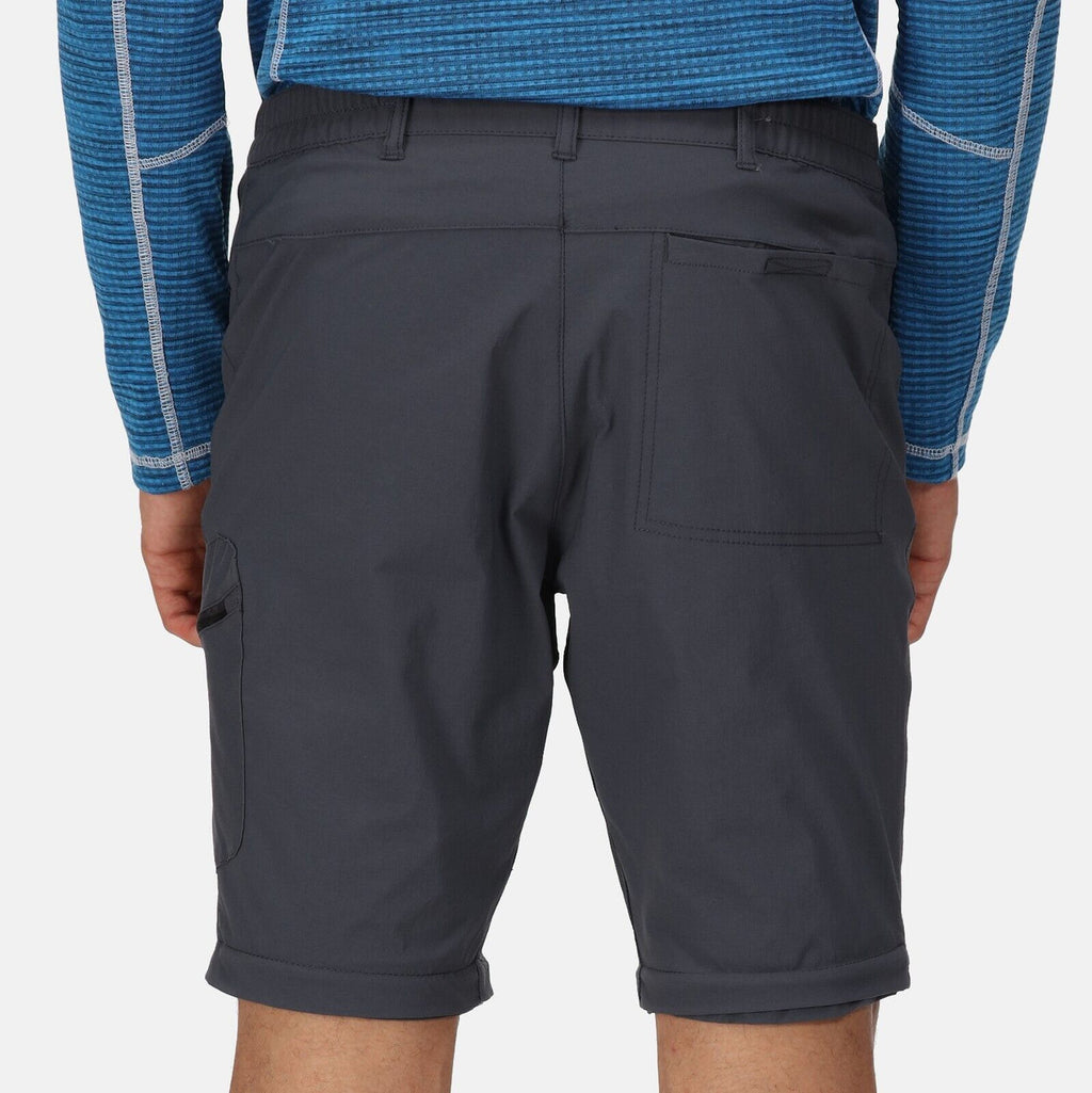 Regatta Mens Highton Zip Off Walking Hiking Trousers Shorts India Grey