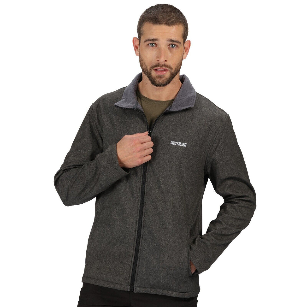 Regatta Mens Cera V Softshell Jacket Black Marble