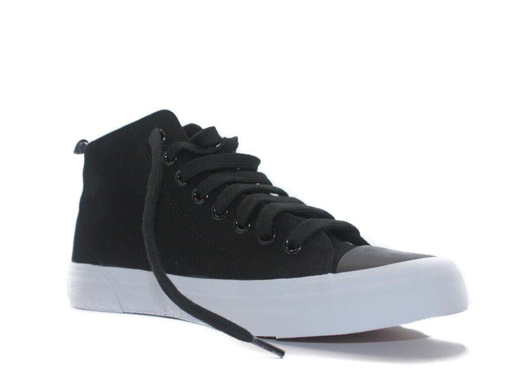 Unisex High Top Canvas Trainers Womens Mens Black