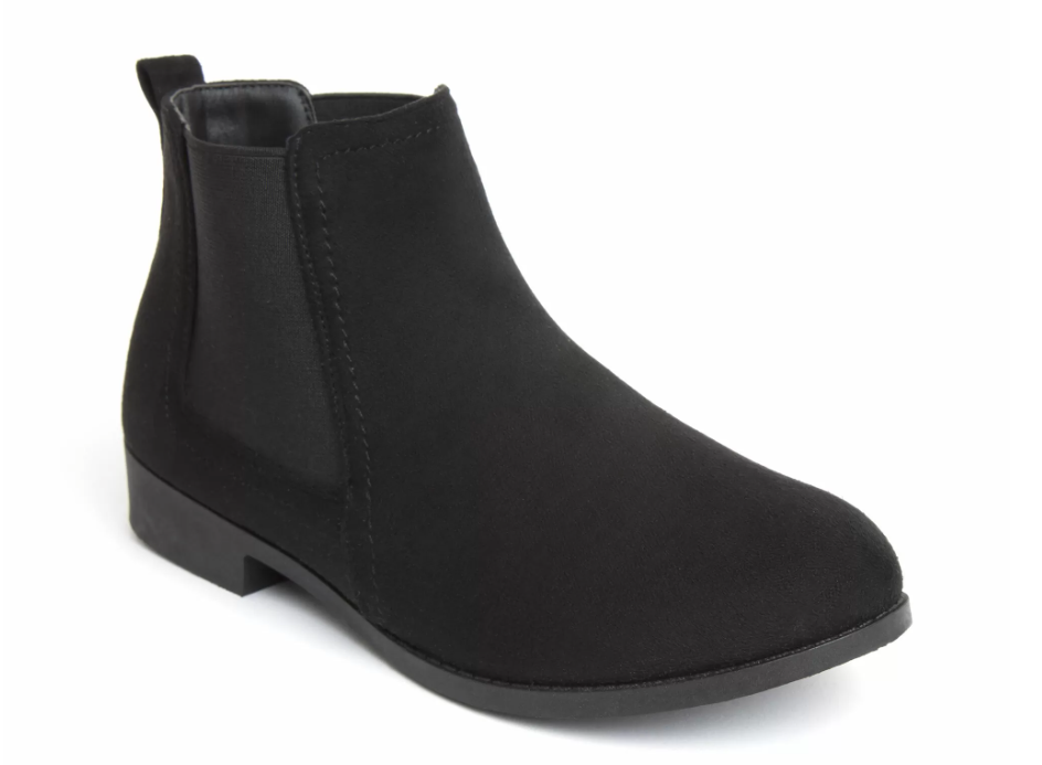 Women's Wide Fit Chelsea Pull On Faux Suede Ankle Boot Black