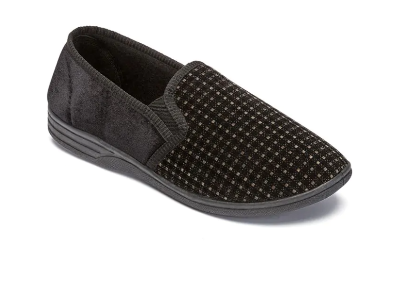 Men's Warm Hard Sole Slippers Albert Black