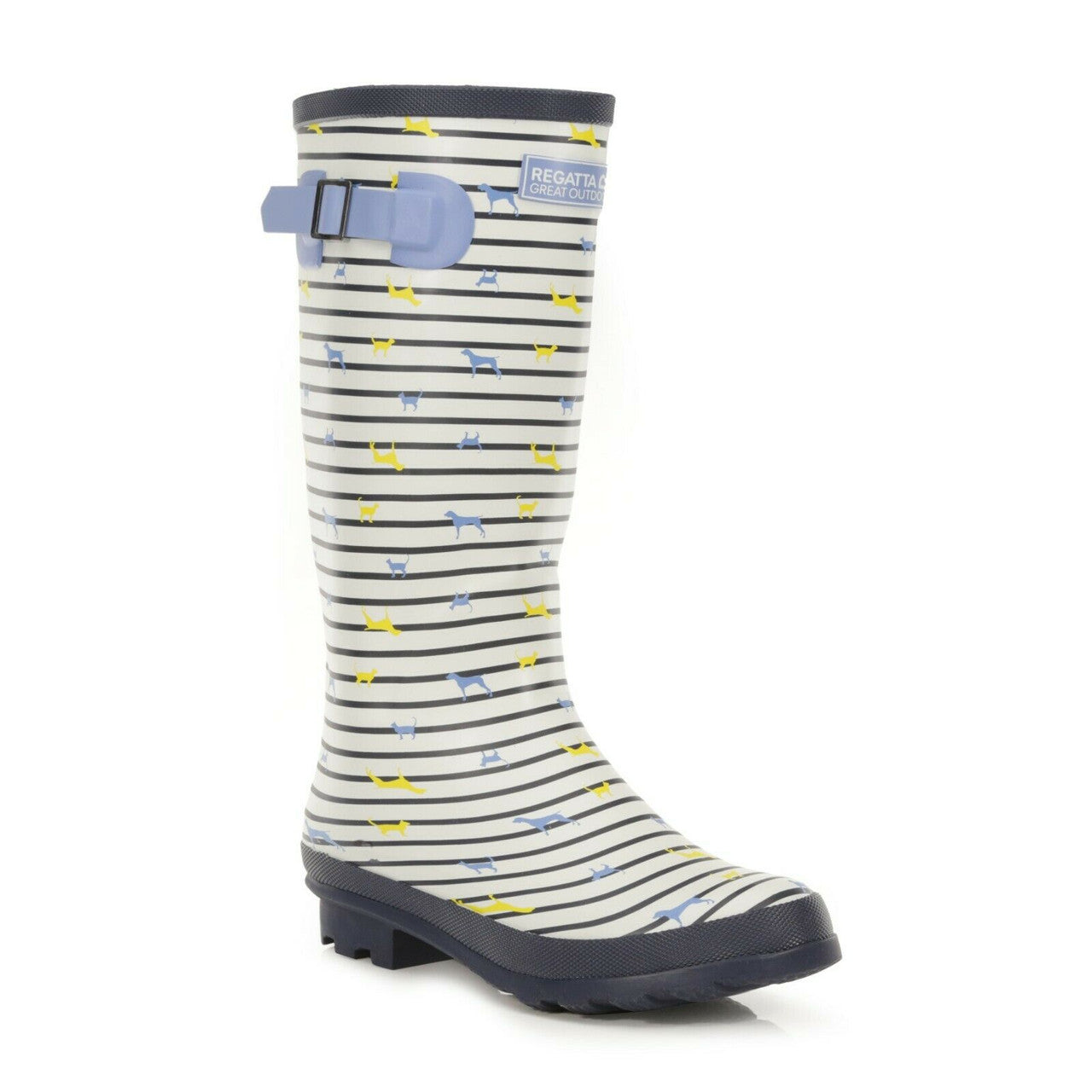 Regatta Ladies Womens Wellies Fairweather Cotton Lining Hardwearing Rubber Sole - White Breeze